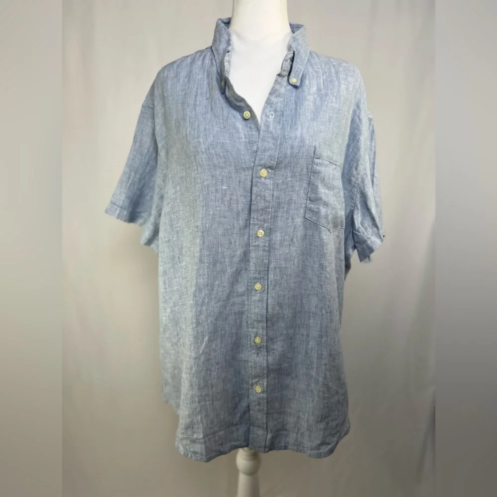 NWT / J.crew Factory Short-sleeve slim linen-blend shirt /B004